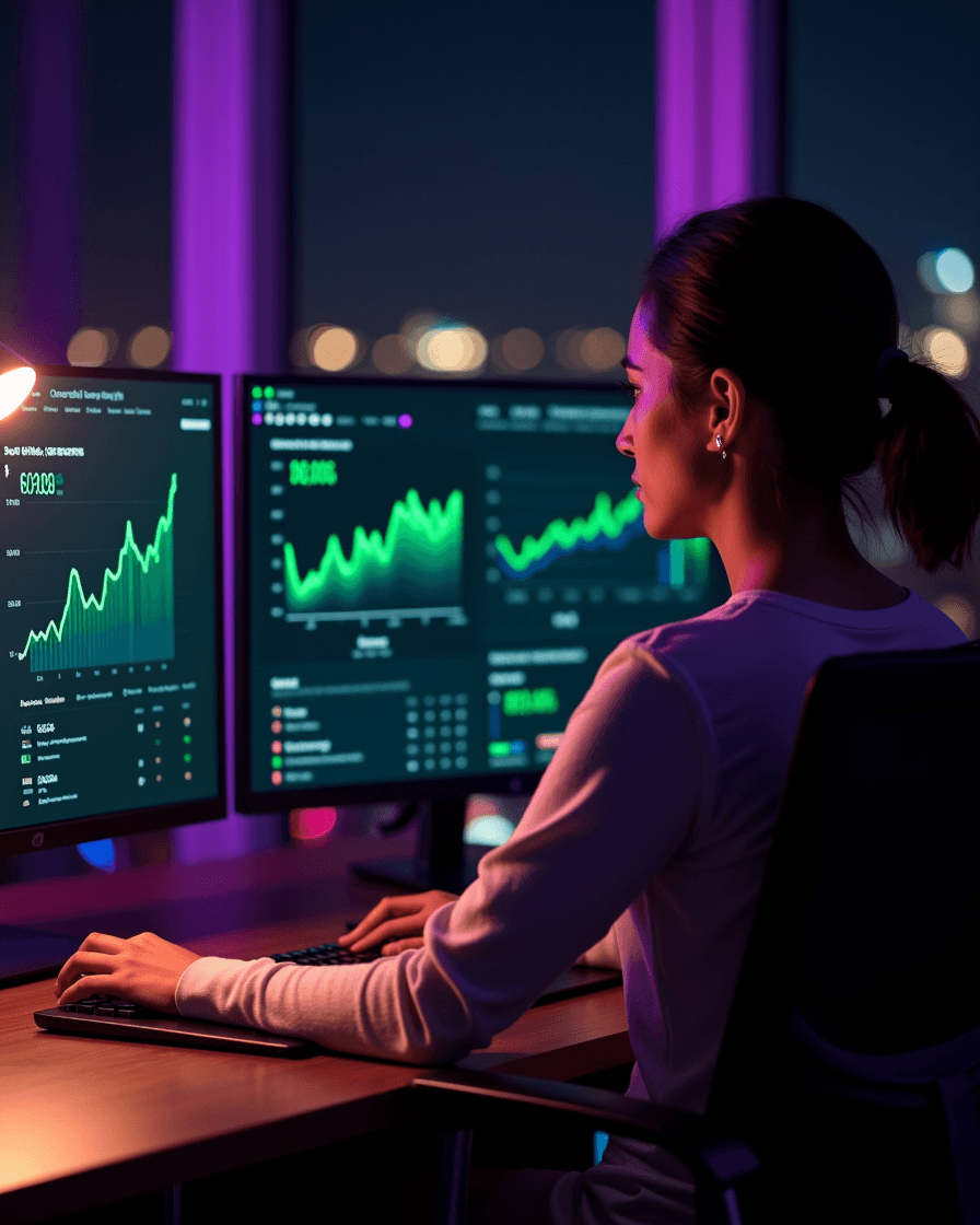 Marketing director reviewing Meta and Google Ads dashboards