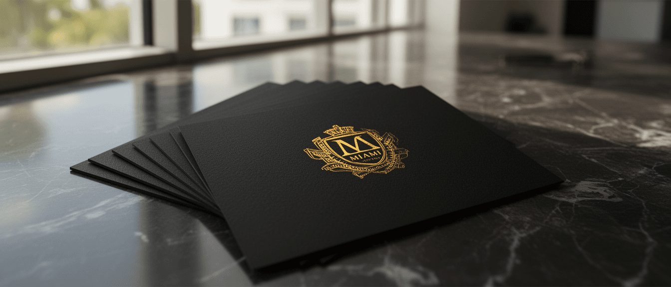 Tarjetas soft-touch con estampado de foil dorado