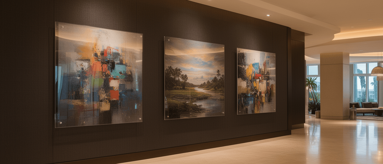 Fotos impresas en acrílico montadas en pared